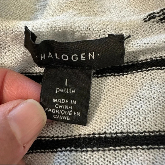 Halogen 1P (small) cream and black striped knit cardigan - Picture 4 of 5